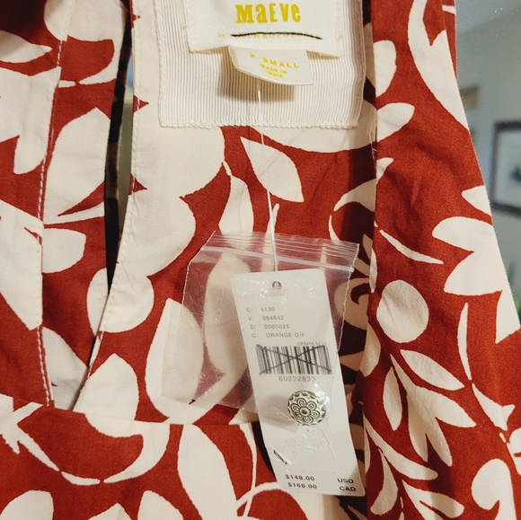 NWT Anthropologie Maeve Ionia Mini Dress Floral Orange Brown White Rust - Picture 8 of 8